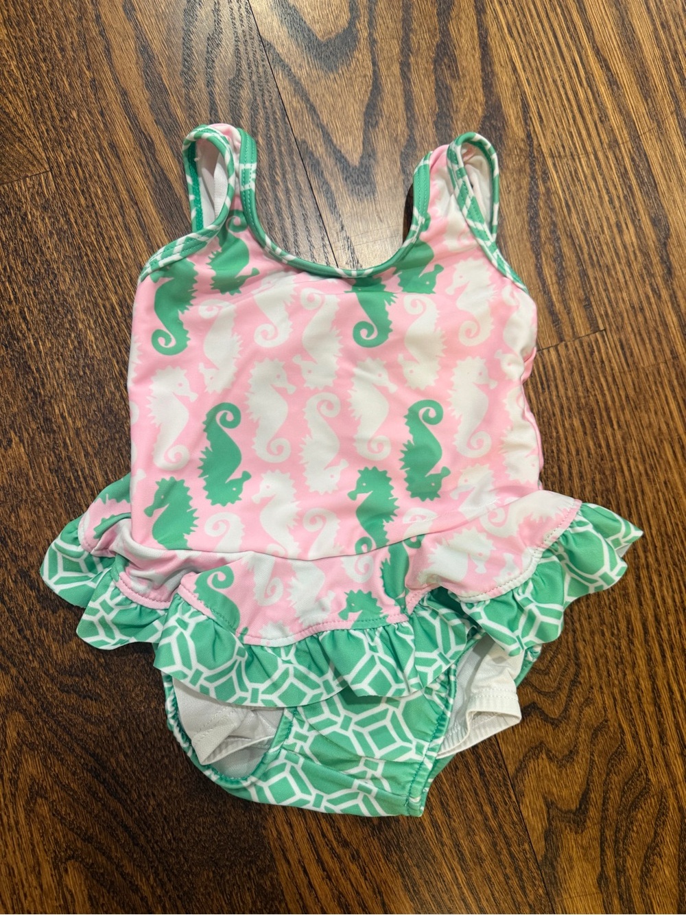 Flap Happy Pink Swimwear with Green Accent